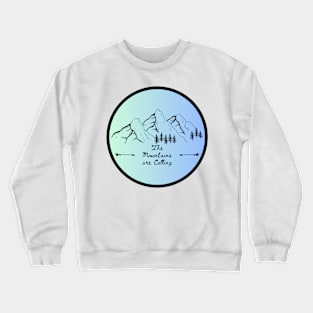 The Mountains are Calling - Blue Crewneck Sweatshirt